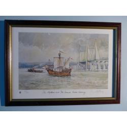 Limited Edition Print "The Matthew and the Second Severn Crossing" Framed and Glazed