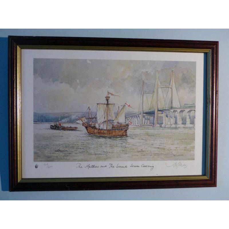 Limited Edition Print "The Matthew and the Second Severn Crossing" Framed and Glazed