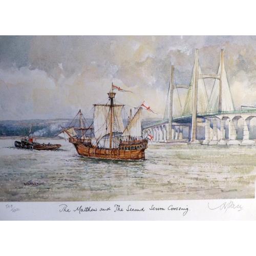 Limited Edition Print "The Matthew and the Second Severn Crossing" Framed and Glazed