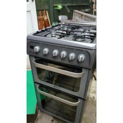 Hotpoint ultima HUG52 double oven gas cooker