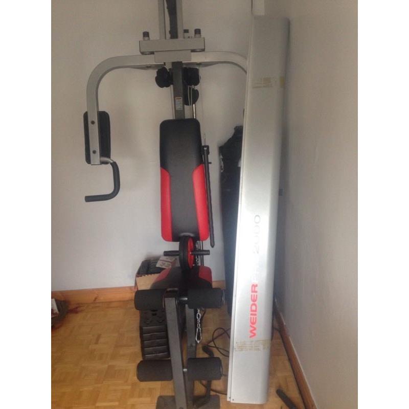 Multigym and punchbag