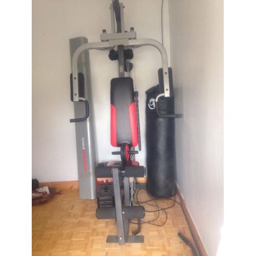 Multigym and punchbag