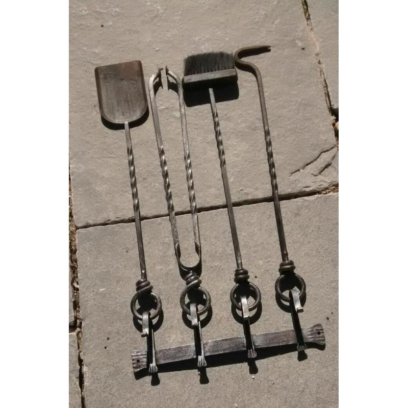 Companion set wall hanging with wall bracket and screws
