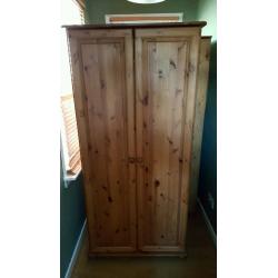 3 pine affect double wardrobes