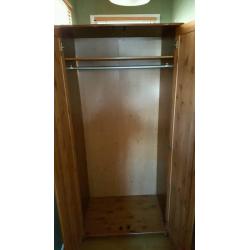 3 pine affect double wardrobes