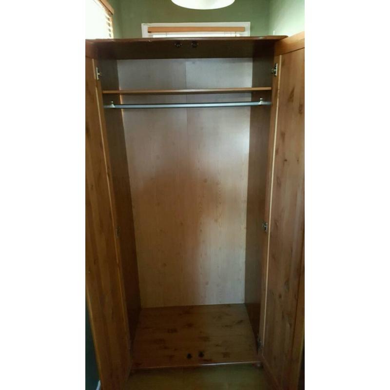 3 pine affect double wardrobes