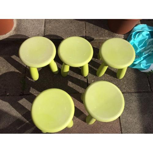 5 x Green Children's Ikea Stools.
