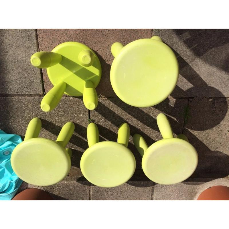 5 x Green Children's Ikea Stools.