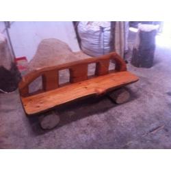 Chainsaw carved bench