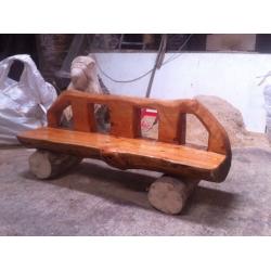 Chainsaw carved bench