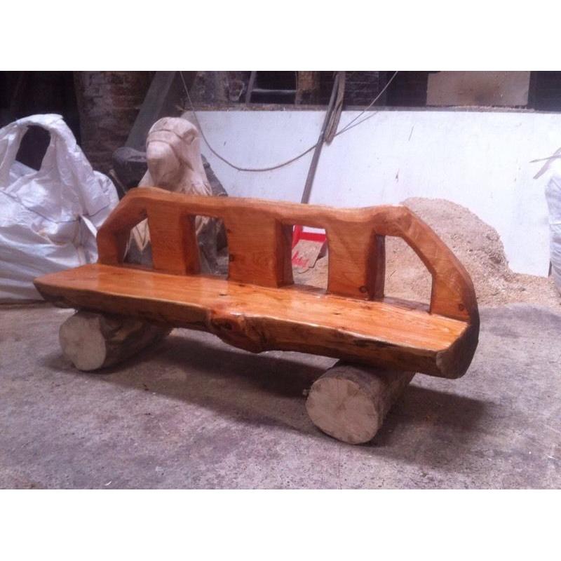 Chainsaw carved bench