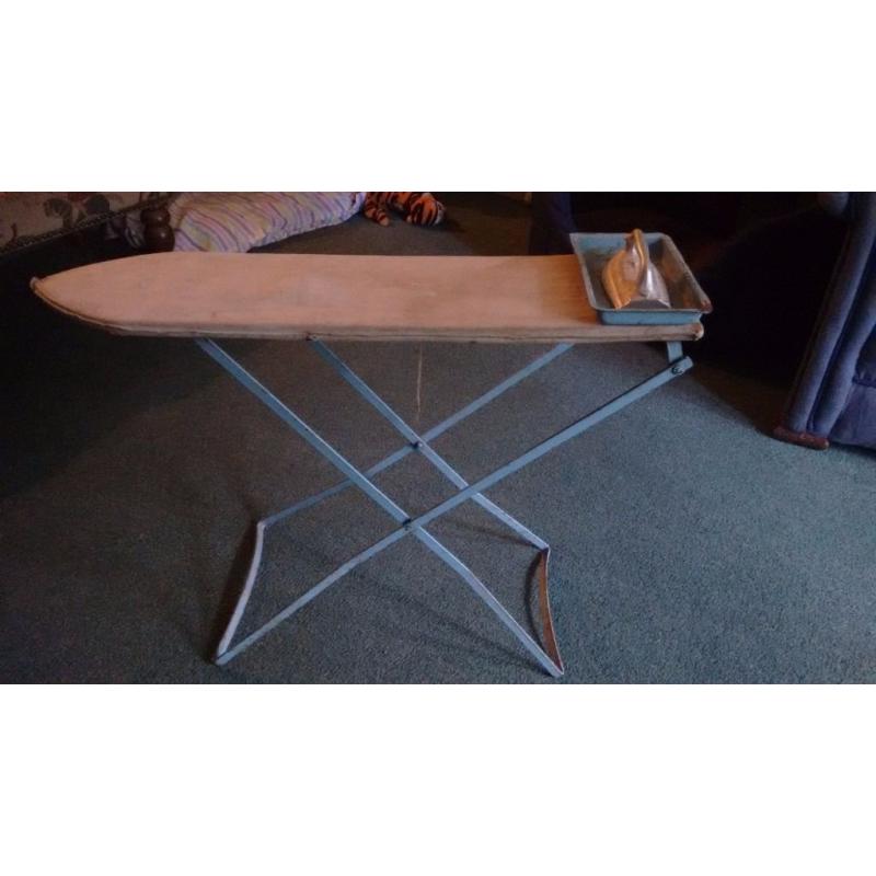 Vintage Triang Ironing Board with Iron