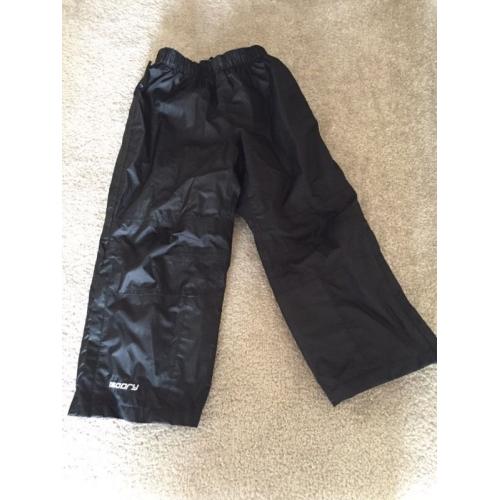 Kids waterproof trousers black 3-4 years from mountain warehouse