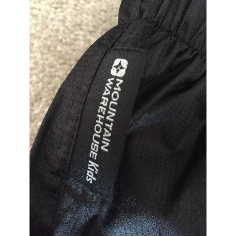 Kids waterproof trousers black 3-4 years from mountain warehouse