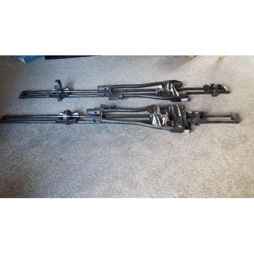 Two Halfords Advanced roof bike racks