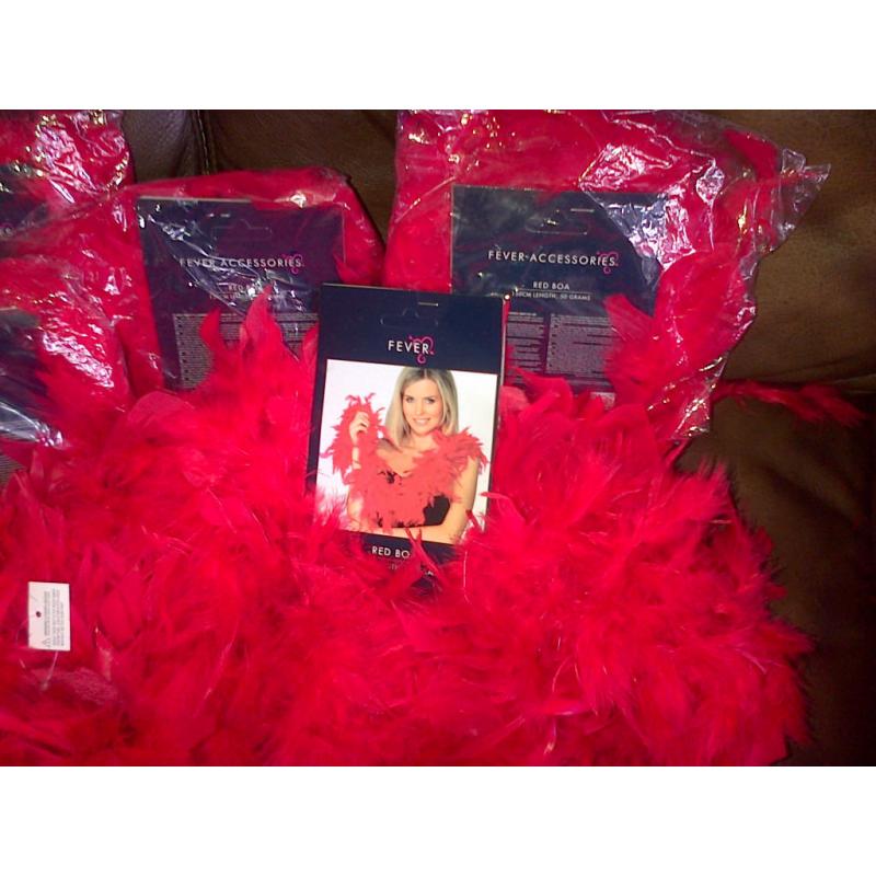 Ready for your HenDo? 8 Red Feather Boas!!!