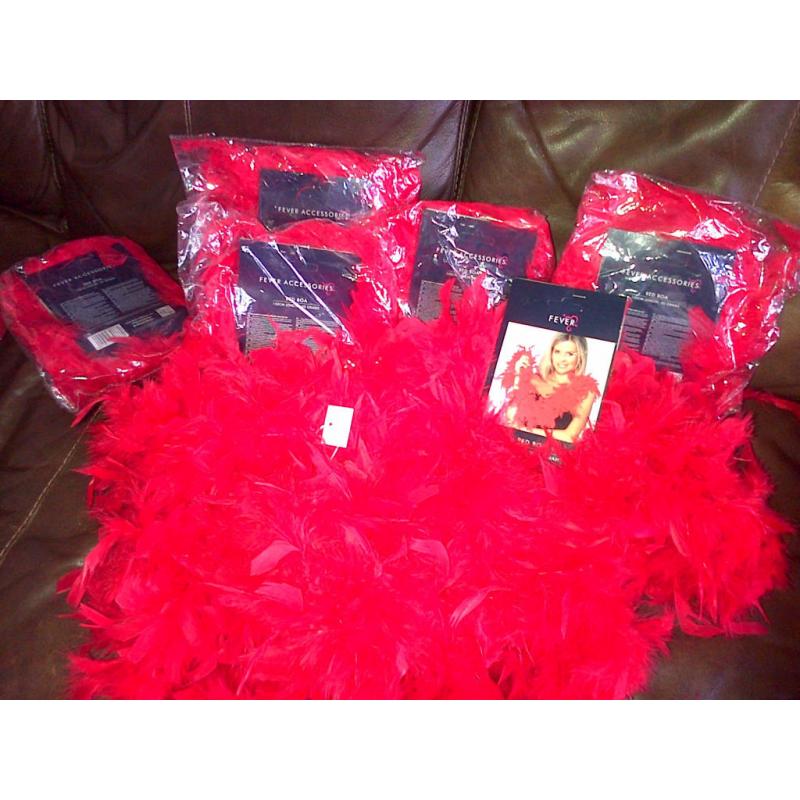 Ready for your HenDo? 8 Red Feather Boas!!!