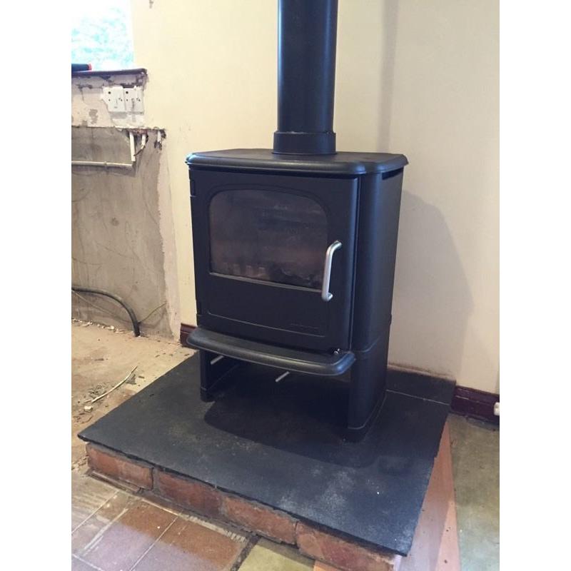 Morso stove, plinth and flue set