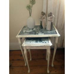 Shabby chic nest of two tables
