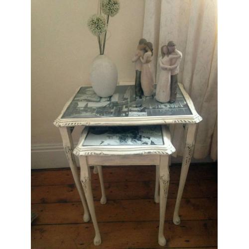 Shabby chic nest of two tables