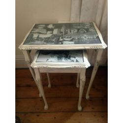 Shabby chic nest of two tables