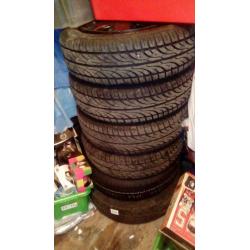 R14 4 stud Honda civic car steel wheels - great 175-65-r14 tyres