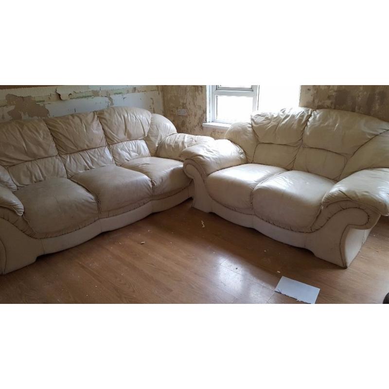 Free sofas wont fit out of the door these are solid sofas should have good wood inside.