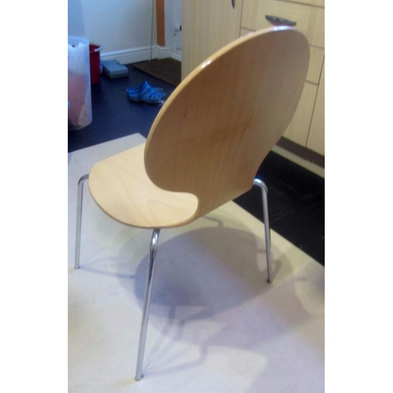 6 Skandi style pale wood kitchen or dining chairs