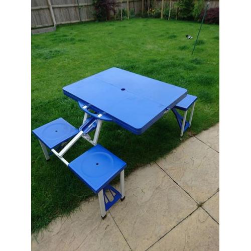 Folding camping table and chairs set