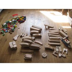 Large Box WOODEN TRAINS TRACK Etc BRIO