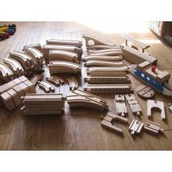 Large Box WOODEN TRAINS TRACK Etc BRIO