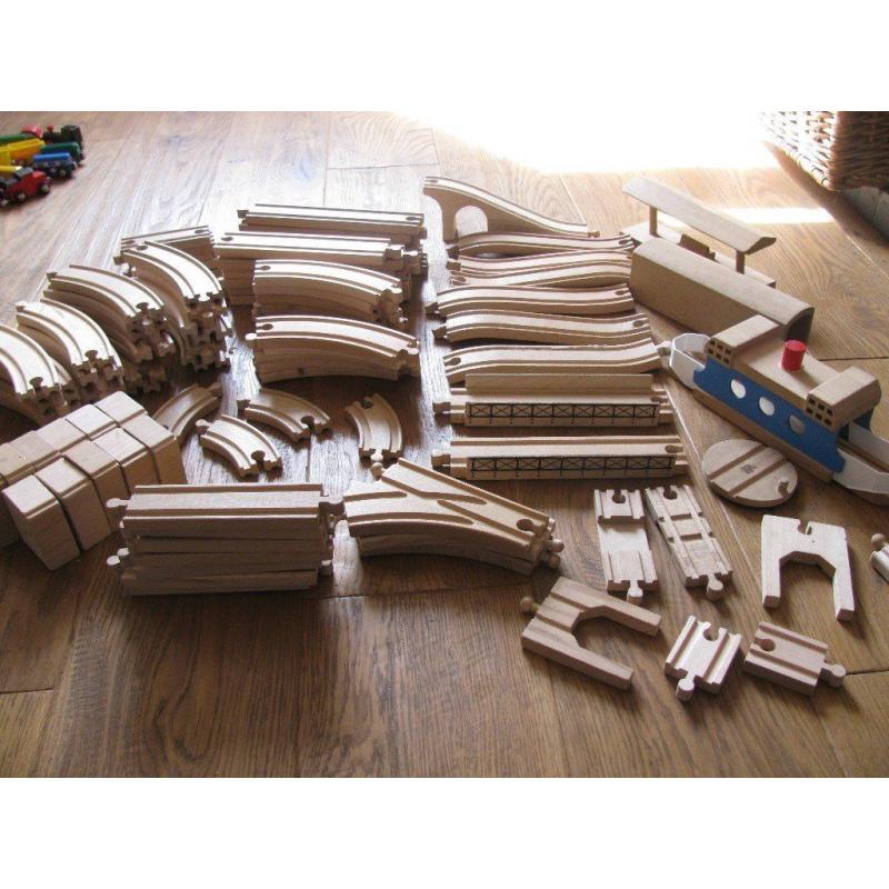 Large Box WOODEN TRAINS TRACK Etc BRIO
