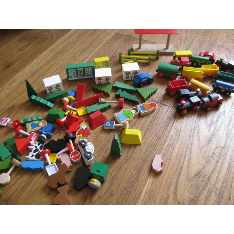 Large Box WOODEN TRAINS TRACK Etc BRIO