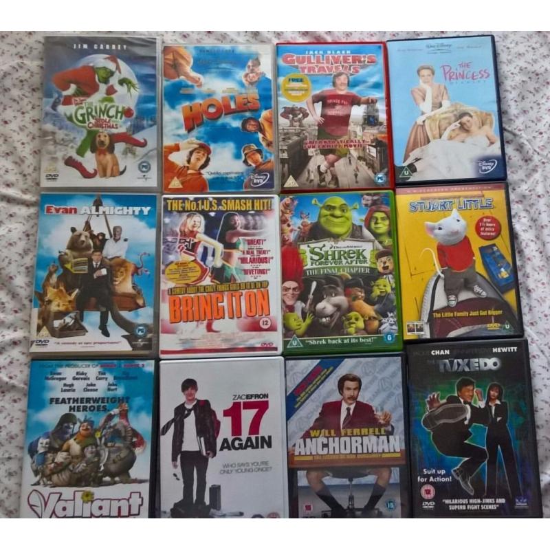 12 Assorted DVDs - Young Adult/Kids/Animation