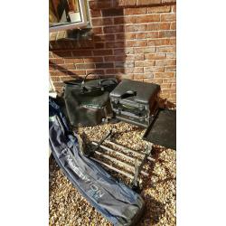 Seat box, rod bag and stink bag