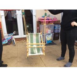 Deck chair baby swing