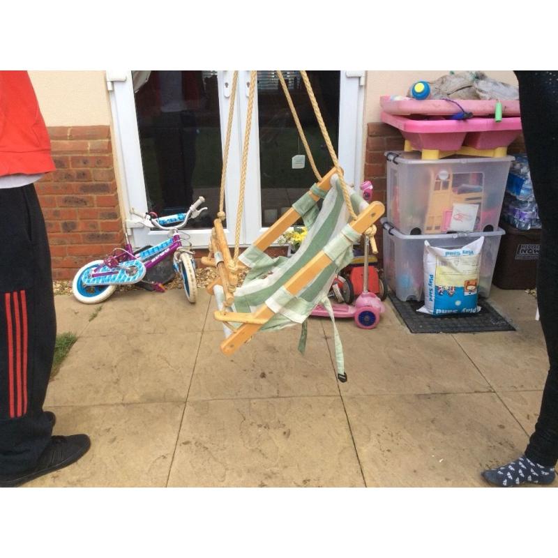 Deck chair baby swing