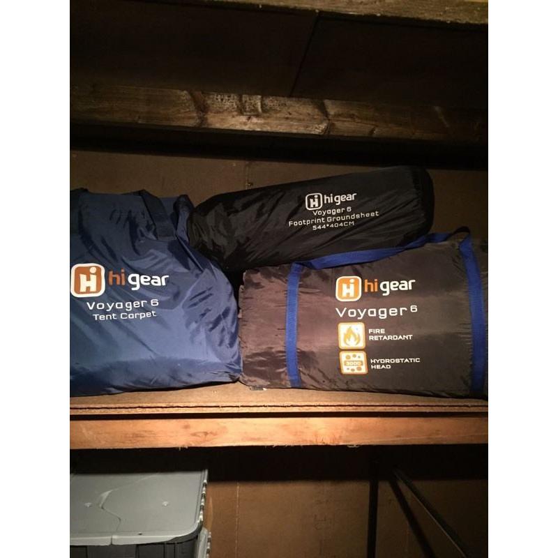 Hi Gear Voyager 6 tent with ground sheet and carpet