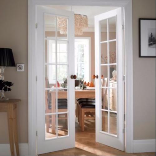 B&Q Cadeby White Woodgrain 20 Lite Clear Glass French Door Set (H)1981 (W)1168mm