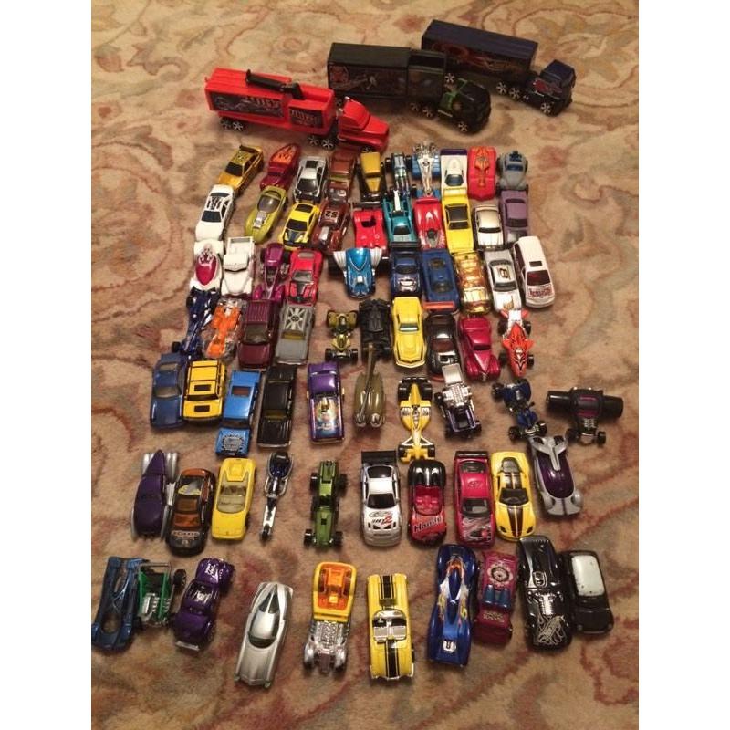 Large bundle of hot wheel cars