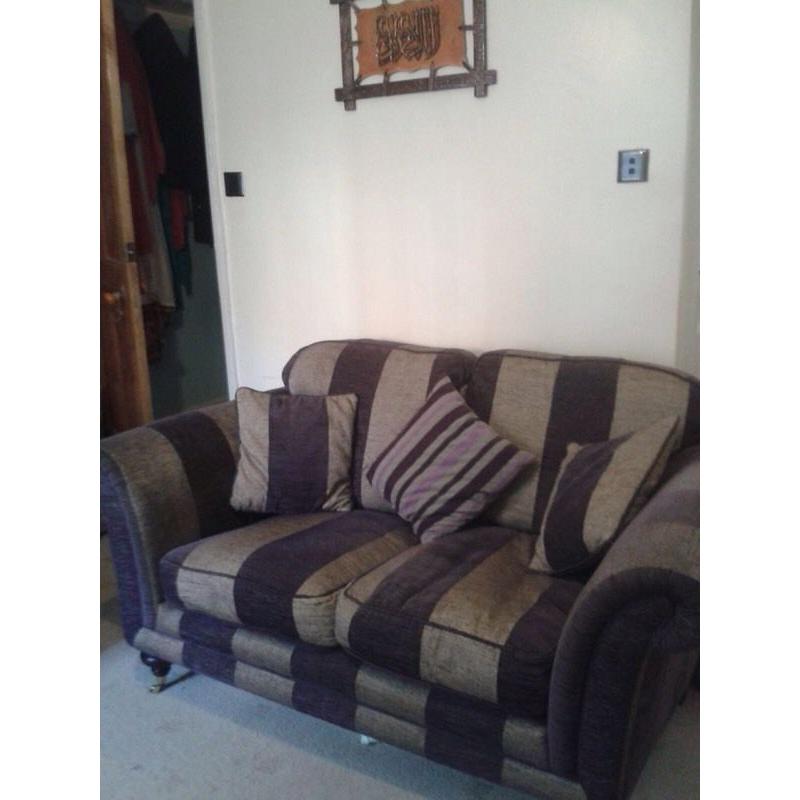 2 + 3 Seater Purple Stripe Sofa