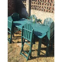 Garden table & six chairs