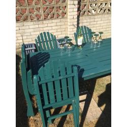 Garden table & six chairs