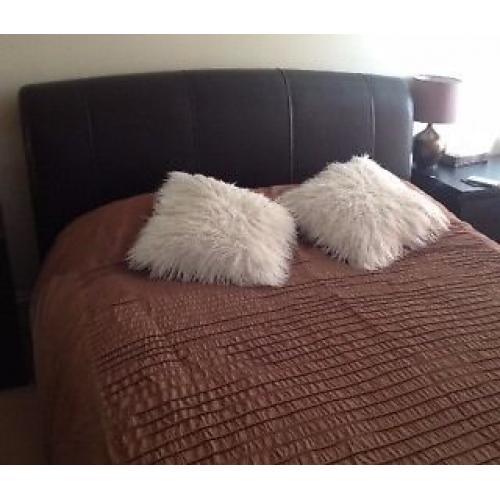 Leather double bed frame
