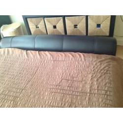 Leather double bed frame