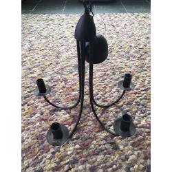 Light Fitting Black Metal Candle Effect Chandelier