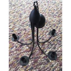 Light Fitting Black Metal Candle Effect Chandelier