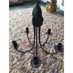 Light Fitting Black Metal Candle Effect Chandelier