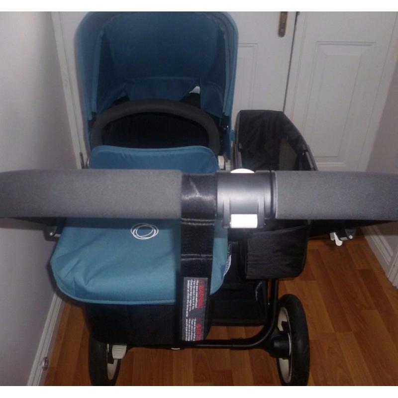 BUGABOO DONKEY TWIN (PETROL BLUE) IN EXCELLENT CONDITION