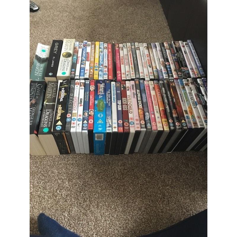Selection of DVDs and books